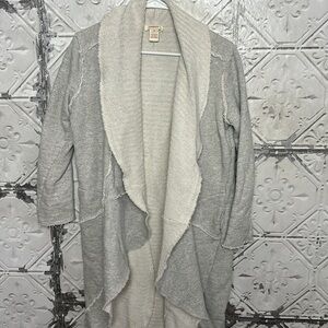 Women's Gray and Cream Sweater Cardigan